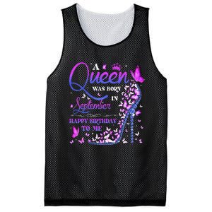 A Queen Was Born In September Happy Birthday To Me Mesh Reversible Basketball Jersey Tank