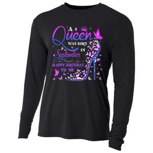 A Queen Was Born In September Happy Birthday To Me Cooling Performance Long Sleeve Crew