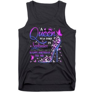 A Queen Was Born In September Happy Birthday To Me Tank Top