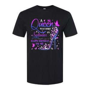 A Queen Was Born In September Happy Birthday To Me Softstyle CVC T-Shirt