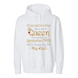 A Queen Was Born In September 1966 Funny Gift Garment-Dyed Fleece Hoodie