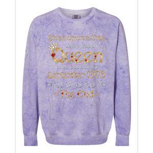 A Queen Was Born In September 1976 Gift Colorblast Crewneck Sweatshirt