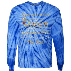 A Queen Was Born In September 1976 Gift Tie-Dye Long Sleeve Shirt