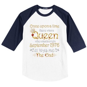 A Queen Was Born In September 1976 Gift Baseball Sleeve Shirt