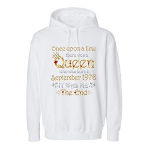 A Queen Was Born In September 1976 Gift Garment-Dyed Fleece Hoodie