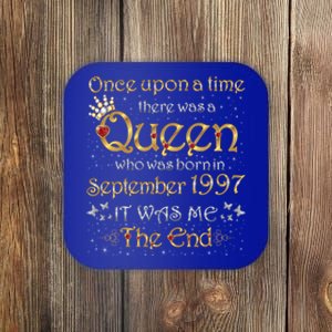 A Queen Was Born In September 1997 Funny Gift Coaster