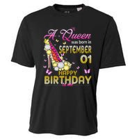 A Queen Was Born In September 1st Happy Birthday To Me 1 Cooling Performance Crew T-Shirt