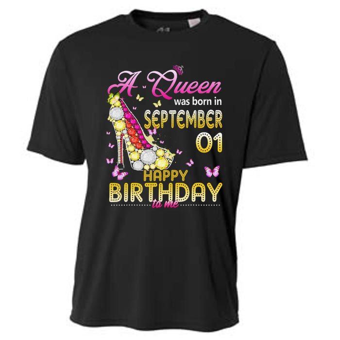 A Queen Was Born In September 1st Happy Birthday To Me 1 Cooling Performance Crew T-Shirt