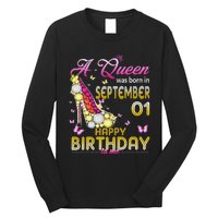 A Queen Was Born In September 1st Happy Birthday To Me 1 Long Sleeve Shirt