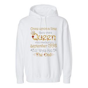 A Queen Was Born In September 1998 Gift Garment-Dyed Fleece Hoodie