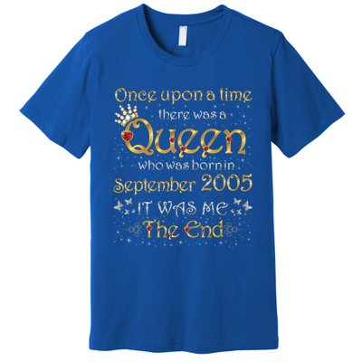 A Queen Was Born In September 2005 Funny Gift Premium T-Shirt