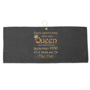 A Queen Was Born In September 1956 Gift Large Microfiber Waffle Golf Towel