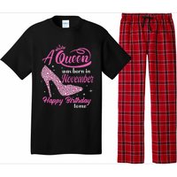 A Queen Was Born In November Gift Funny November Birthday Pajama Set