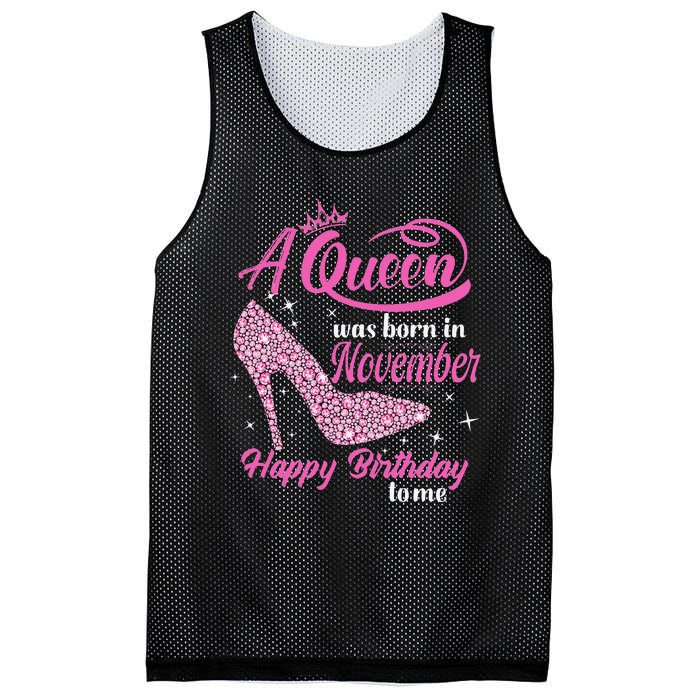 A Queen Was Born In November Gift Funny November Birthday Mesh Reversible Basketball Jersey Tank