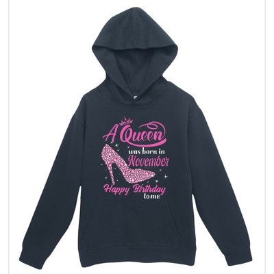 A Queen Was Born In November Gift Funny November Birthday Urban Pullover Hoodie