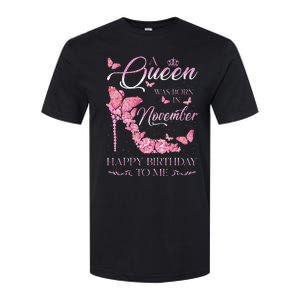 A Queen Was Born In November Happy Birthday To Me High Heel Softstyle® CVC T-Shirt