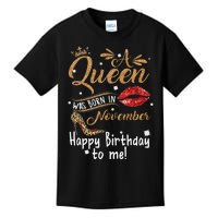 A Queen Was Born In November Happy Birthday To Me Leopard Kids T-Shirt