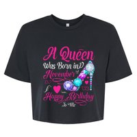 A Queen Was Born In November Happy Birthday To Me Bella+Canvas Jersey Crop Tee