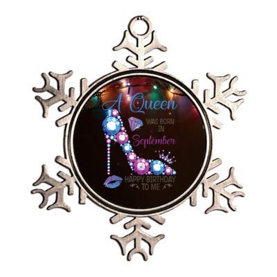 A Queen Was Born In September Happy Birthday To Me High Heel Metallic Star Ornament