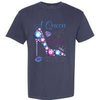 A Queen Was Born In September Happy Birthday To Me High Heel Garment-Dyed Heavyweight T-Shirt