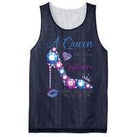 A Queen Was Born In September Happy Birthday To Me High Heel Mesh Reversible Basketball Jersey Tank