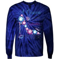 A Queen Was Born In September Happy Birthday To Me High Heel Tie-Dye Long Sleeve Shirt