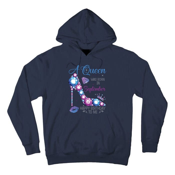 A Queen Was Born In September Happy Birthday To Me High Heel Tall Hoodie