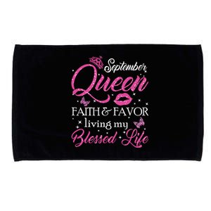 A Queen Was Born In September Shirts September Queen Girl Microfiber Hand Towel