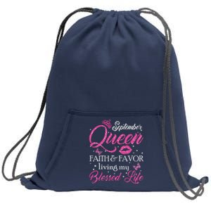 A Queen Was Born In September Shirts September Queen Girl Sweatshirt Cinch Pack Bag