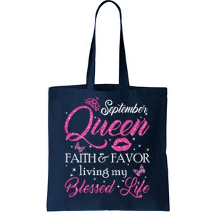 A Queen Was Born In September Shirts September Queen Girl Tote Bag