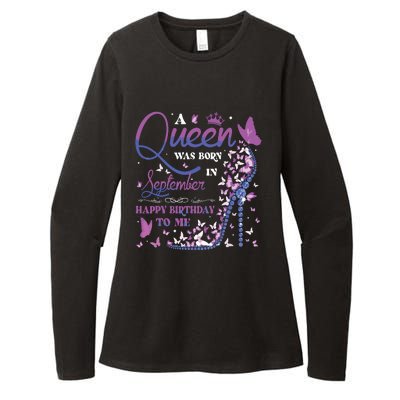 A Queen Was Born In September Happy Birthday To Me Womens CVC Long Sleeve Shirt