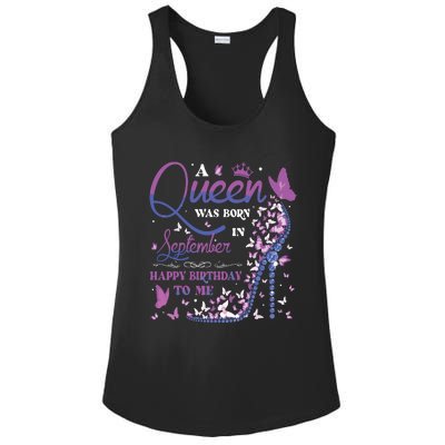 A Queen Was Born In September Happy Birthday To Me Ladies PosiCharge Competitor Racerback Tank