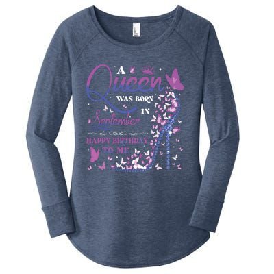 A Queen Was Born In September Happy Birthday To Me Women's Perfect Tri Tunic Long Sleeve Shirt