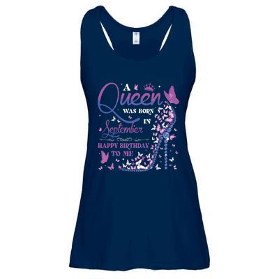 A Queen Was Born In September Happy Birthday To Me Ladies Essential Flowy Tank