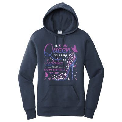 A Queen Was Born In September Happy Birthday To Me Women's Pullover Hoodie