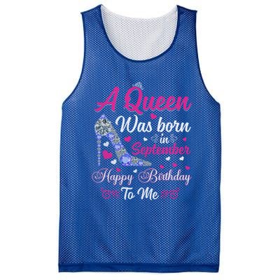 A Queen Was Born In September Design Birthday Cool Gift Mesh Reversible Basketball Jersey Tank