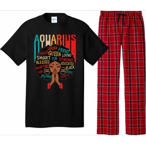 Aquarius Queen Zodiac Birthday Afro Woman Black Pajama Set