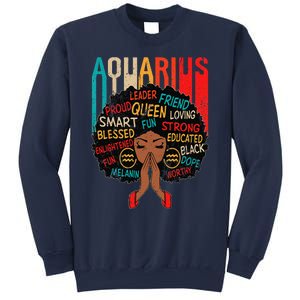 Aquarius Queen Zodiac Birthday Afro Woman Black Sweatshirt