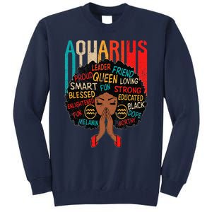 Aquarius Queen Zodiac Birthday Afro Woman Black Tall Sweatshirt