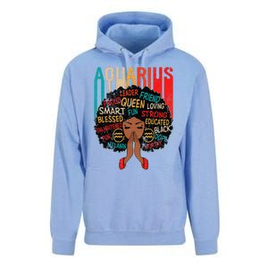 Aquarius Queen Zodiac Birthday Afro Woman Black Unisex Surf Hoodie