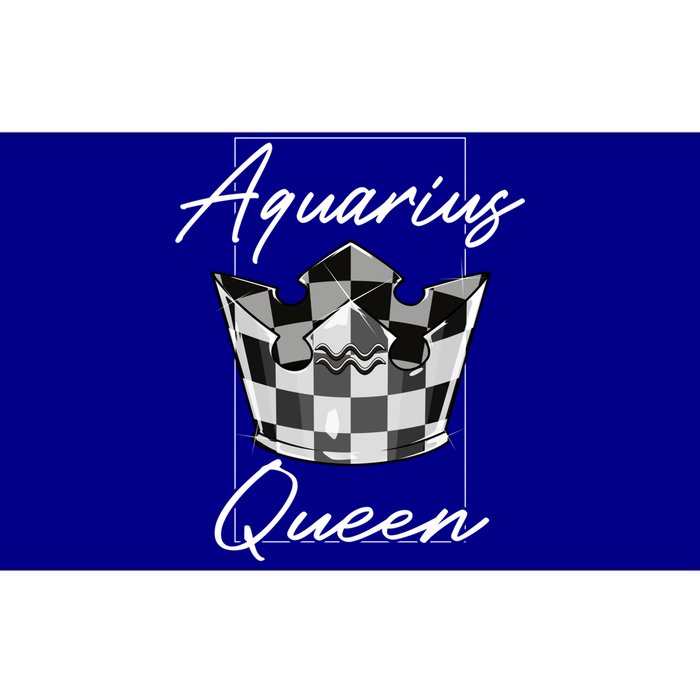 Aquarius Queen Zodiac Sign With Checkerboard Pattern Crown Gift Bumper Sticker