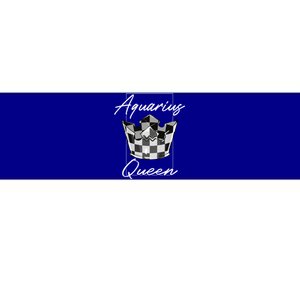 Aquarius Queen Zodiac Sign With Checkerboard Pattern Crown Gift Bumper Sticker