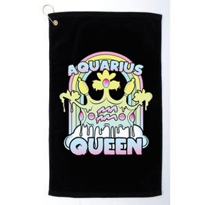 Aquarius Queen Zodiac Sign With Crown Kawaii Pastel Goth Gift Platinum Collection Golf Towel