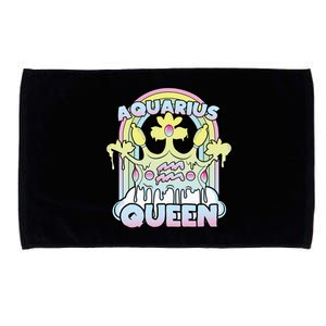 Aquarius Queen Zodiac Sign With Crown Kawaii Pastel Goth Gift Microfiber Hand Towel