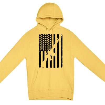 AR-15 Gun Vintage American Flag Premium Pullover Hoodie