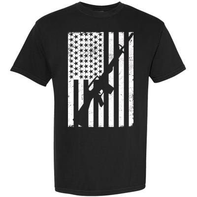 AR-15 Gun Vintage American Flag Garment-Dyed Heavyweight T-Shirt