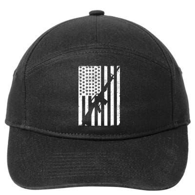 AR-15 Gun Vintage American Flag 7-Panel Snapback Hat