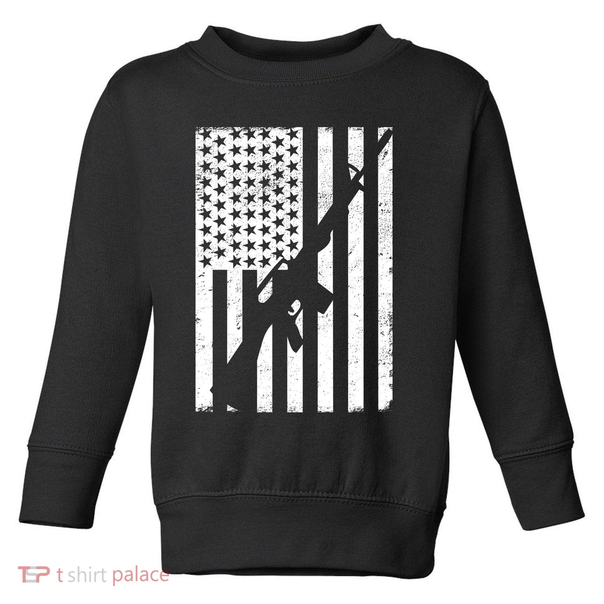AR-15 Gun Vintage American Flag Toddler Sweatshirt