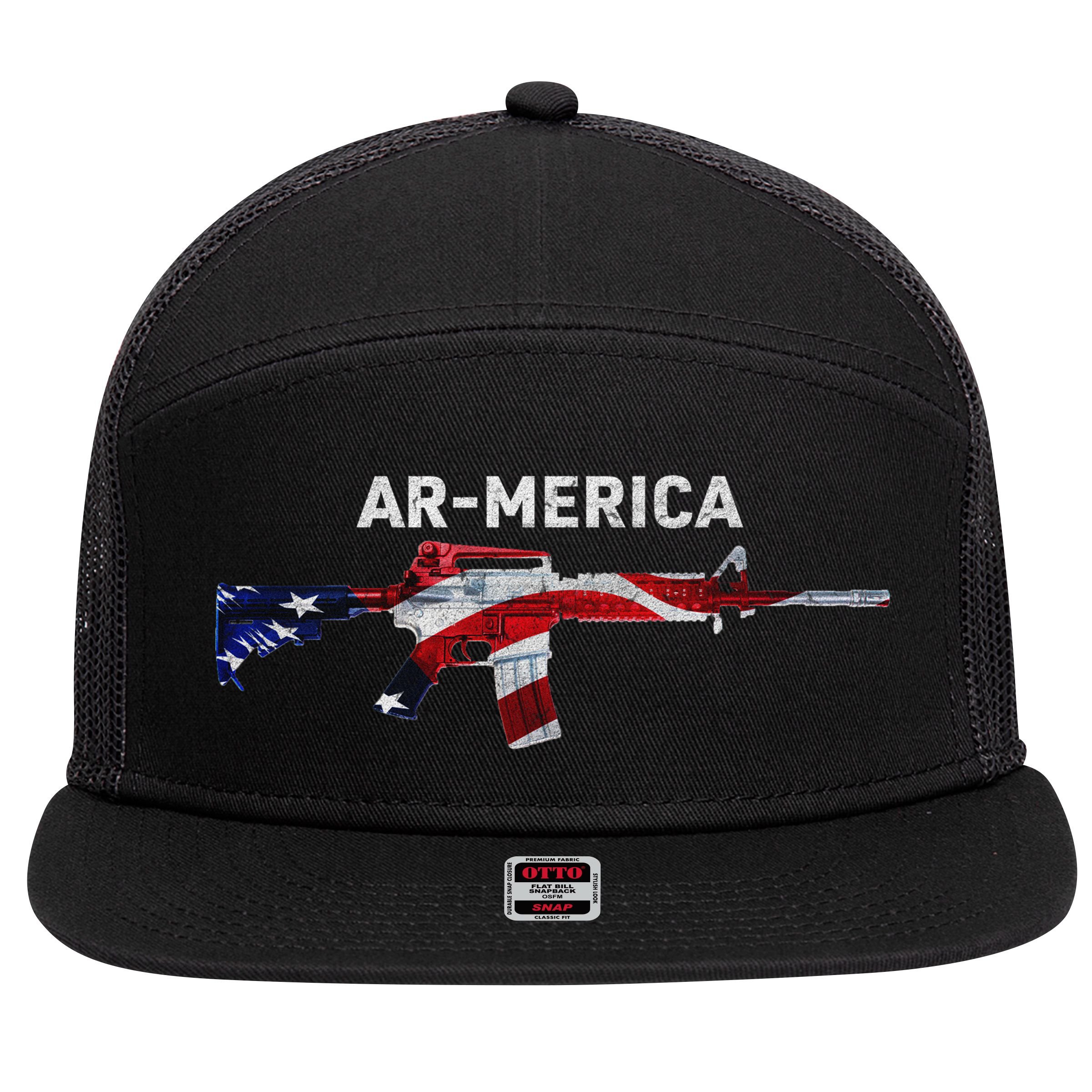 Ar-Merica 7 Panel Mesh Trucker Snapback Hat