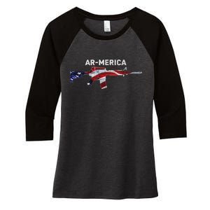 Ar-Merica Women's Tri-Blend 3/4-Sleeve Raglan Shirt